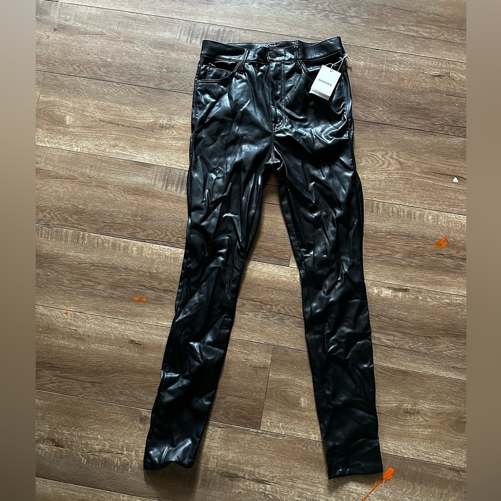 MOTHER Brand Pleather Pant Super Swooner